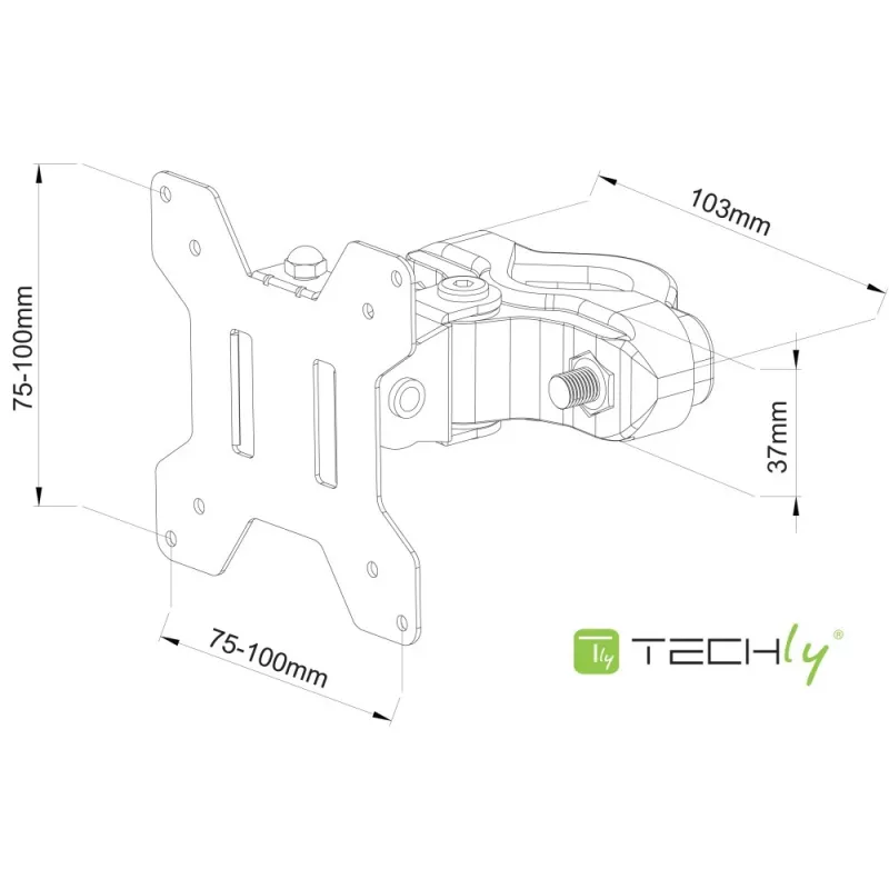 Techly ICALCD100BK Support de bureau noir