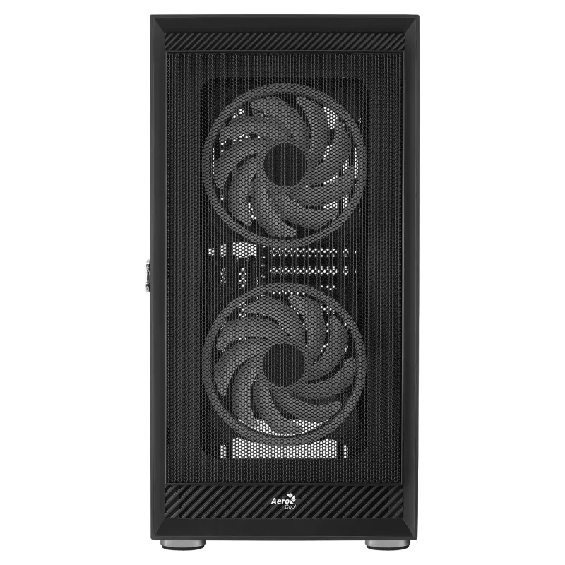 Boîtier Midi Tower AeroCool Graphite v3 (Graphite-G-BK-v3) ACCM-PB24133.11, ATX/MicroATX/Mini-ITX, panneau latéral en verre trempé, sans alimentation, noir