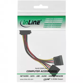Câble d'alimentation SATA Y InLine SATA femelle / 2x SATA mâle 0,15 m