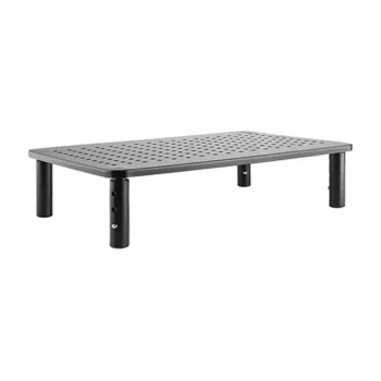 Support d'écran de bureau autoportant GEMBIRD MS-TABLE-01 — un écran, capacité 20 kg, noir, réglage manuel en hauteur 100–140 mm