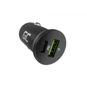 Chargeur de voiture Green Cell CADM-GC-38AC 38 W, 1x USB-C (PD 3.0) + 1x USB-A, boîtier en aluminium, noir