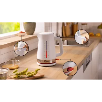 Bouilloire électrique Bosch TWK4M221 1,7 l 2400 W blanche