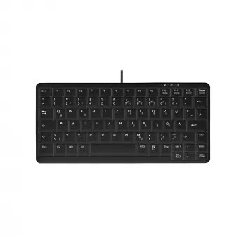 Cherry Active Key AK-4100-U-B/GE Mini Keyboard, USB, Black, German Layout