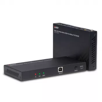 Extension KVM HDBaseT Lindy 100 m Cat.6, HDMI 4K60, audio, IR et RS-232