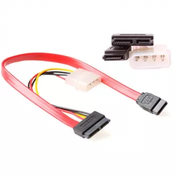 ACT Micro SATA(6+7) femelle - SATA(7) femelle + 5,25 pouces mâle (4 broches) 0,30 m