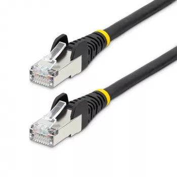 Câble Ethernet CAT6a StarTech.com 1,5 m – Noir – Low Smoke Zero Halogen (LSZH) – 10GbE 500MHz 100W PoE++ RJ-45 sans ergot avec décharge de traction S/FTP câble réseau patch