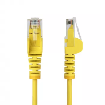 StarTech.com câble Ethernet CAT6 jaune fin 25 cm, protection du loquet, 100W PoE, UTP, LSZH, 28AWG toron en cuivre nu, câble réseau patch RJ45 fin avec décharge de traction, testé individuellement