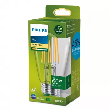 Philips Filament Ampoule Claire 60W ST64 E27, 4 W, 60 W, E27, 840 lm, 50000 h, blanc chaud