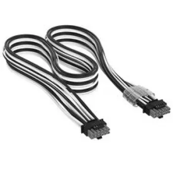 Câble Corsair Premium Sleeved 12V-2x6 vers 12V-2x6, universel — noir/blanc