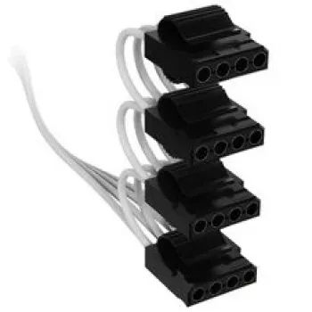 Câble Corsair Premium Sleeved 4x 4 broches Molex, pour alimentation Type 5 — blanc