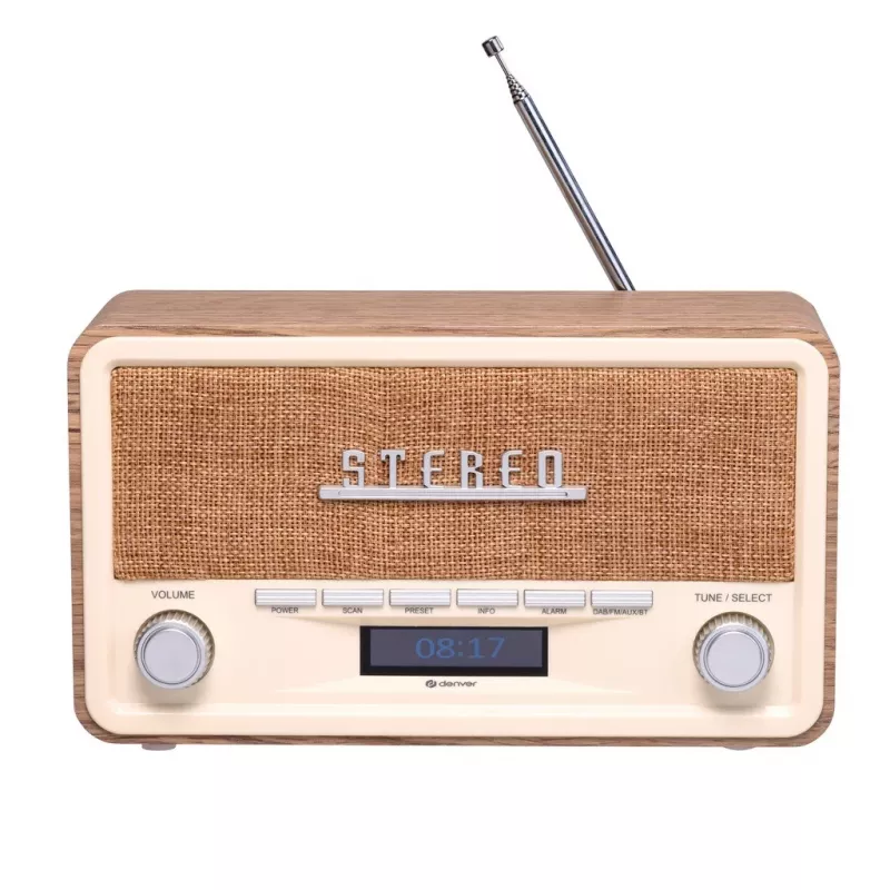 Radio rétro Denver DAB-18LW DAB+/FM, Bluetooth, bois clair