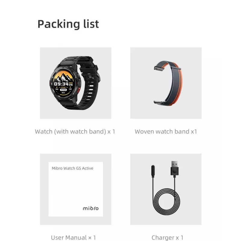 Montre connectée MiBro GS Active argent