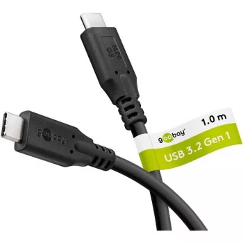 Câble USB Goobay C, USB 3.2, 60 W, 5 Gbit/s, Power Delivery, 1 m (1 m, USB 3.2 Gen 1, 60W), câble USB