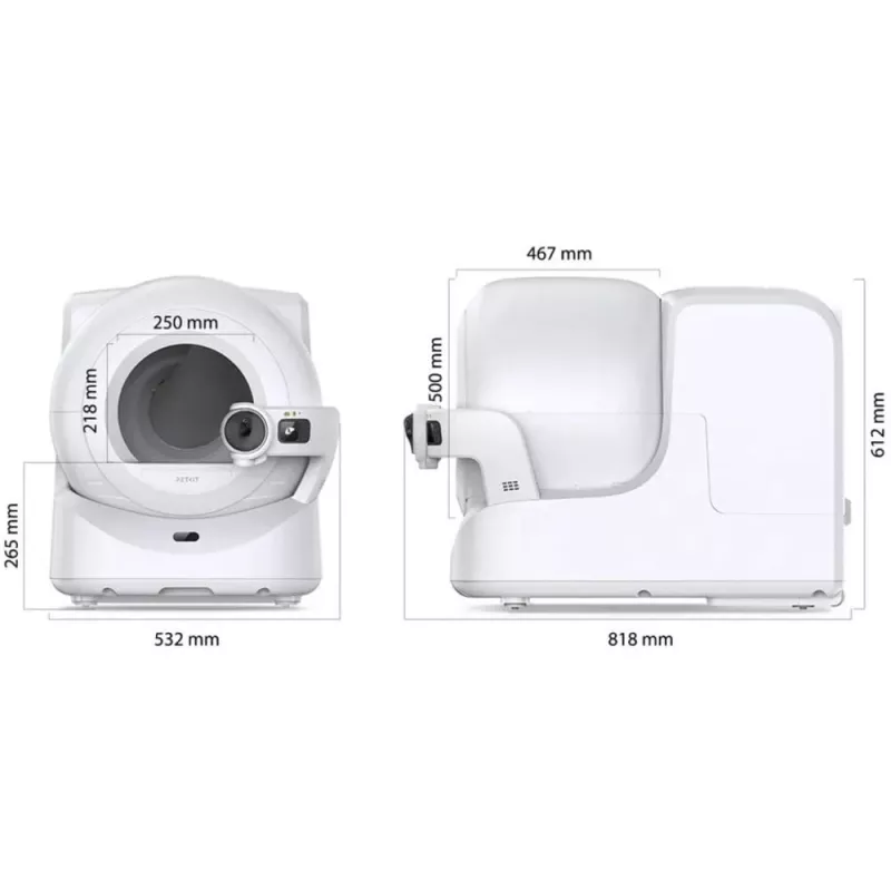 Litière pour chat autonettoyante Petkit Purobot Ultra avec caméra IA, blanc