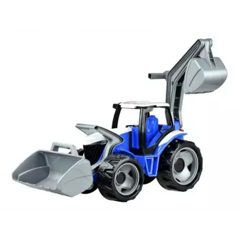 Lena GIGA TRUCKS tracteur avec chargeur frontal, tracteur, 3 an(s), plastique, bleu, gris, blanc