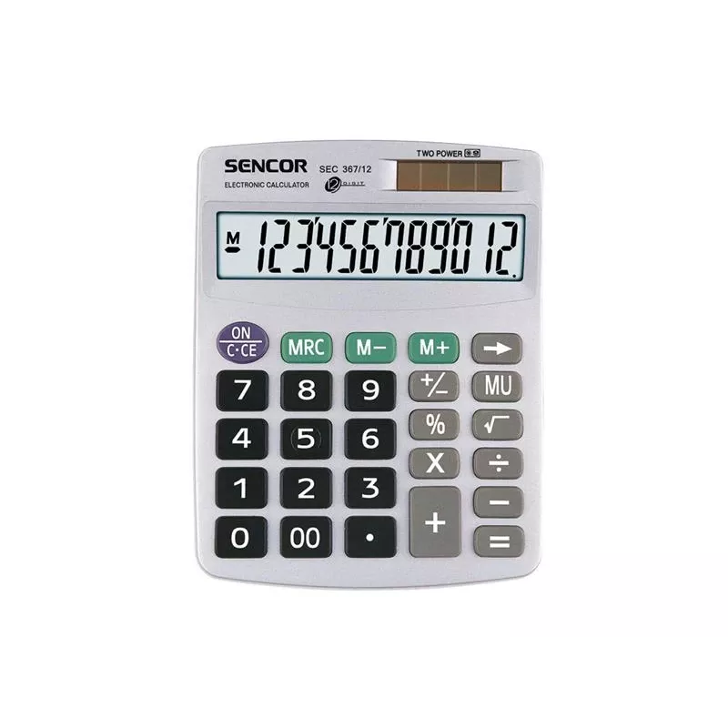 Calculatrice SEC 367/12 de bureau, 12 chiffres, écran LCD