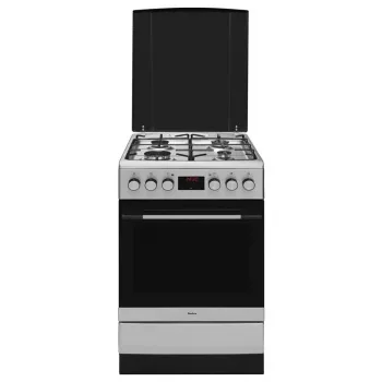 Amica 57GEH2.33HZpTaXx gas-electric cooker, 4 burners, 62 L oven, hot air, 50 cm, Inox