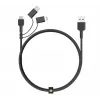 Câble tressé 3-en-1 AUKEY CB-BAL5, Micro USB / USB-C / Lightning, 1,2 m, noir