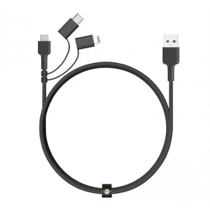 Câble tressé 3-en-1 AUKEY CB-BAL5, Micro USB / USB-C / Lightning, 1,2 m, noir