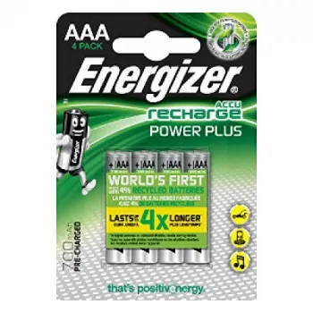 ENERGIZER BATTERY Accu Recharge Power Plus 700 mAh AAA HR3/4 Accumulateur, 4 pièces
