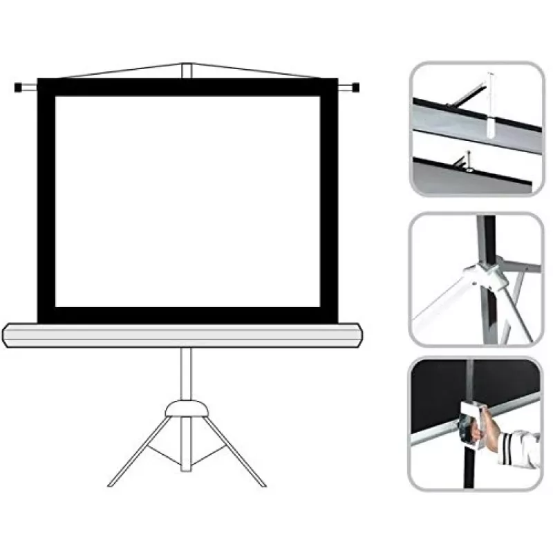 Maclean MC-536 Projection Screen with Tripod, 72 inch, 4:3