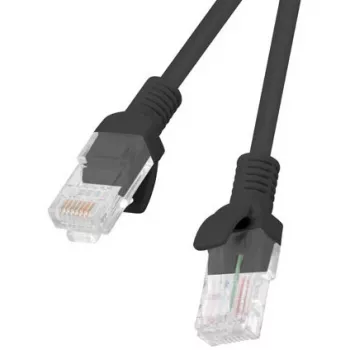 Lanberg PCU5-20CC-0025-BK Cat.5e UTP Patch Cord, 0.25 m, Black, 10-pack