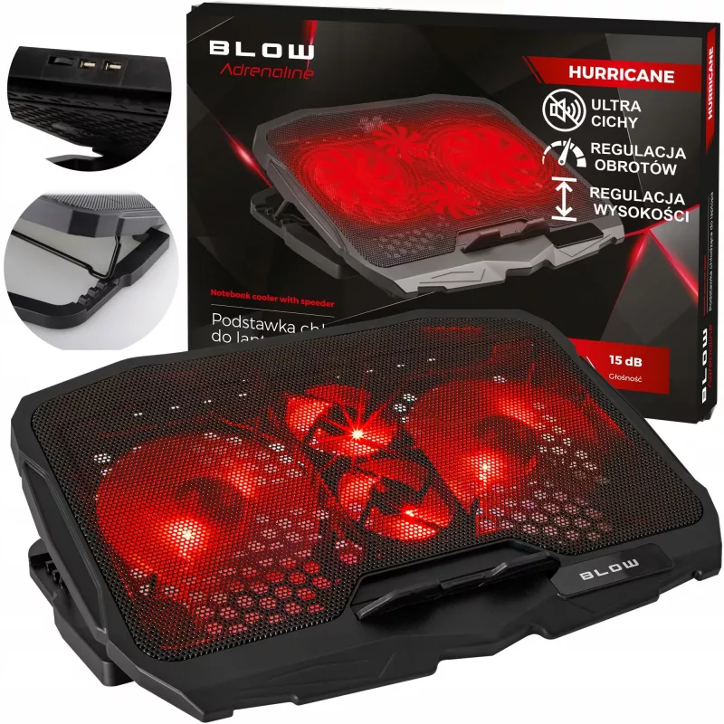 Support de refroidissement pour ordinateur portable 4 FAN HURRICANE