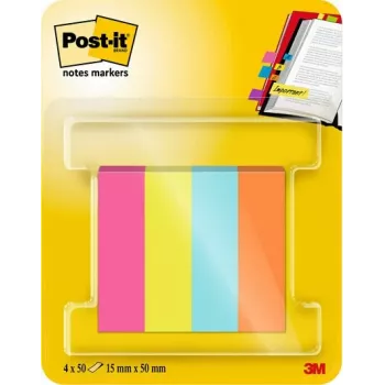 Marque-pages 3M Post-it 670-4-POP assortis 4x50 feuilles/pack