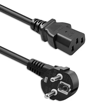 Câble d'alimentation QOLTEC SCHUKO CEE fiche coudée IEC C13 2m noir