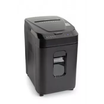 Destructeur de documents WALLNER AF160 C2 coupe croisée, alimentation automatique 160 feuilles, sécurité P-4, bac 26 L, noir