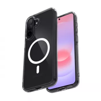 Coque magnétique Crong Hybrid Clear MagSafe pour Samsung Galaxy A37 / A36 (transparente)