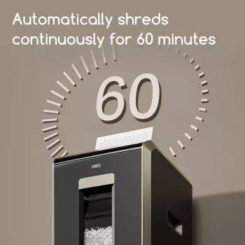 DELI ET089 Cross-Cut Paper Shredder, 8 Sheets, 15L, Black