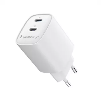 Chargeur mural USB-C double port Gembird TA-UC-2C-PD45-01-W 45W blanc