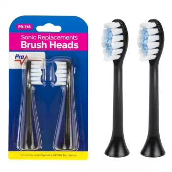 Jeu de brosses de rechange PR-745 B Promedix – 2 têtes de brosse souples pour brosse à dents sonique