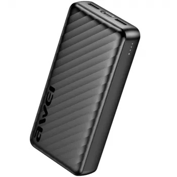 AWEI P6K Pro Batterie externe 20000 mAh 2xUSB-A/USB-C noire
