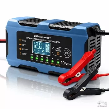 Chargeur de batterie intelligent Qoltec 52668 12 V 10 A avec fonction de réparation pour AGM GEL LiFePO4
