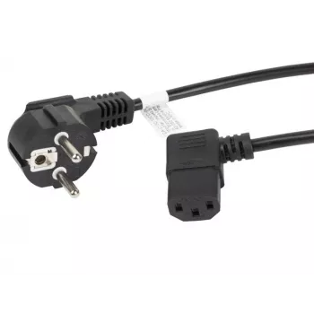 Câble d'alimentation coudé Schuko vers IEC C13 LANBERG CA-C13C-12CC-0030-BK 3m, H05VV-F 3G1.0, VDE, noir