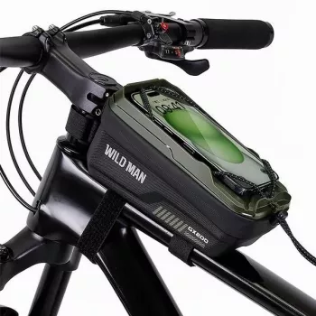 WILDMAN GX200 Sacoche de cadre de vélo avec support téléphone, vert