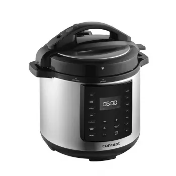 Multicuiseur CONCEPT CK8001, 5 L, 900 W, 10 programmes, LED, cuve céramique antiadhésive, départ différé, maintien au chaud, noir/argent