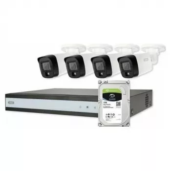 ABUS Security-Center TVVR33843T kit complet avec 4 mini-caméras analogiques tube et enregistreur