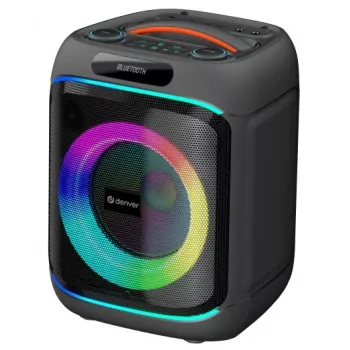 DENVER BPS-170 400W Bluetooth Party Speaker with RGB Lights, TWS, Karaoke, FM Radio, USB/SD/AUX/Mic Inputs