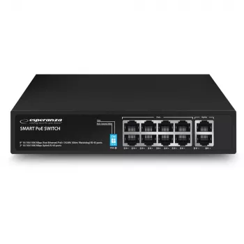 Switch PoE+ 10 ports Esperanza 10/100/1000 120W MATRIX ENS108