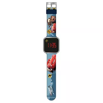 Montre numérique enfant PULIO avec affichage LED - motif Disney Pixar Cars, rouge/noir