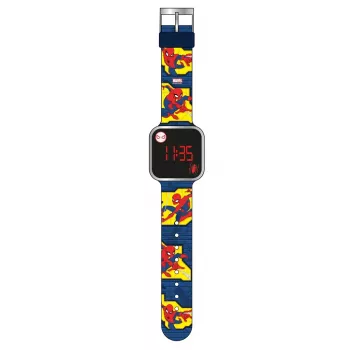Montre numérique enfant PULIO Spiderman LED - rouge/bleu