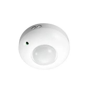 MACLEAN MCE19 détecteur de mouvement PIR plafond – détection 360°, charge 1200 W incandescent / 300 W LED, temps et lux réglables, blanc