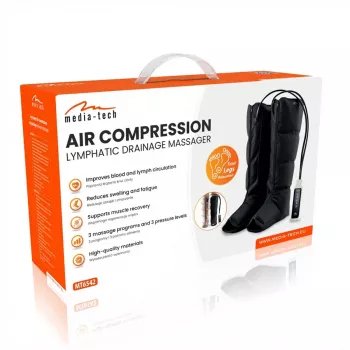 Appareil de massage de drainage lymphatique à compression d'air MEDIA-TECH MT6542 avec pression réglable et 3 programmes