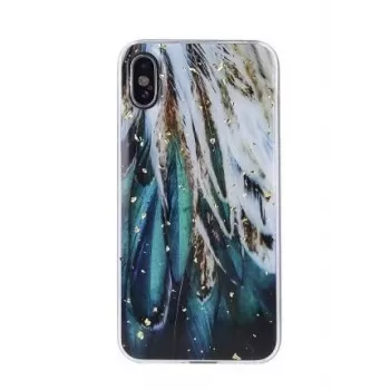 Coque iLike Samsung Gold Glam Feathers pour Galaxy A13 5G / A04S