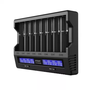 XTAR VC8S USB-C SET Chargeur de batterie, 3,7V/1,2V