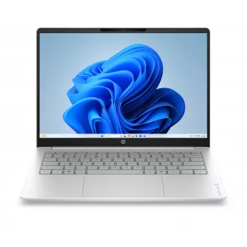 HP OmniBook 3 14-hu0009nyx - Core 5 120U, 16 Go DDR5, 1 To, 14,0 inch 2K (1920x1200) OLED Brightview Low Blue Light 300 nits, Glacier Silver FF - 1080p TNR, sans adaptateur secteur 45W, Win 11 Home, 1 an