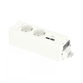 SCHNEIDER ELECTRIC UNICA SYSTEM+ MOD.UNIT 2XSCHUKO+USBA/C BLANC